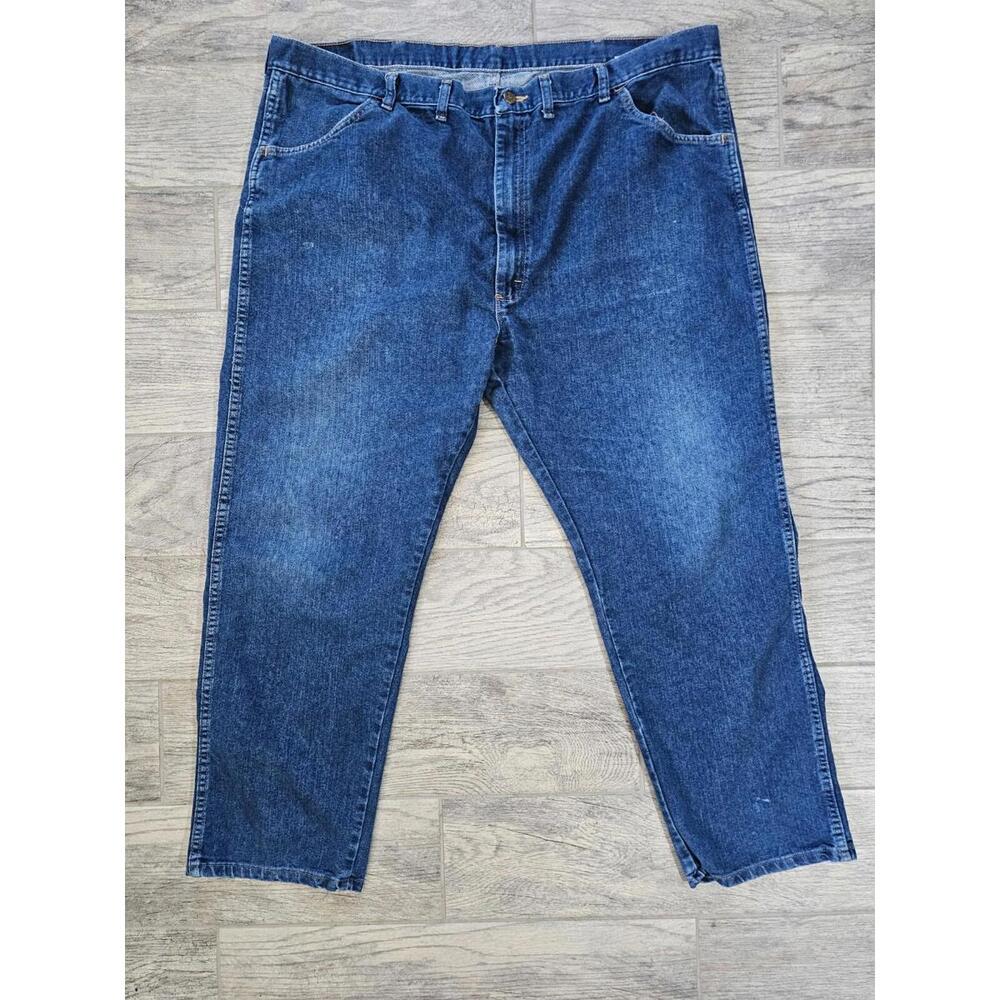 Men's Wrangler Denim Jeans Pants Size 46x30 Regular Fit Blue Straight Leg
